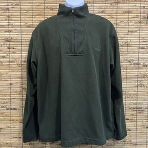 North Face Quarter-Zip Fleece Pullover L Green Mid Layer Waffle Knit Gorp Hiking